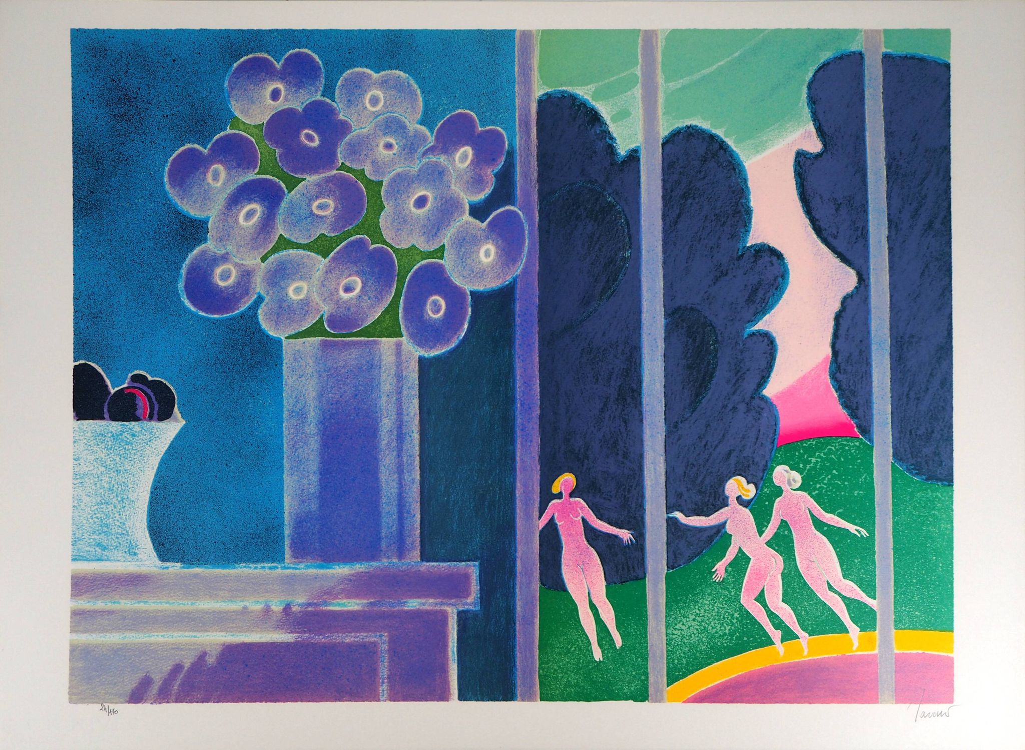 Albert zavaro : les trois grâces - lithographie originale signée