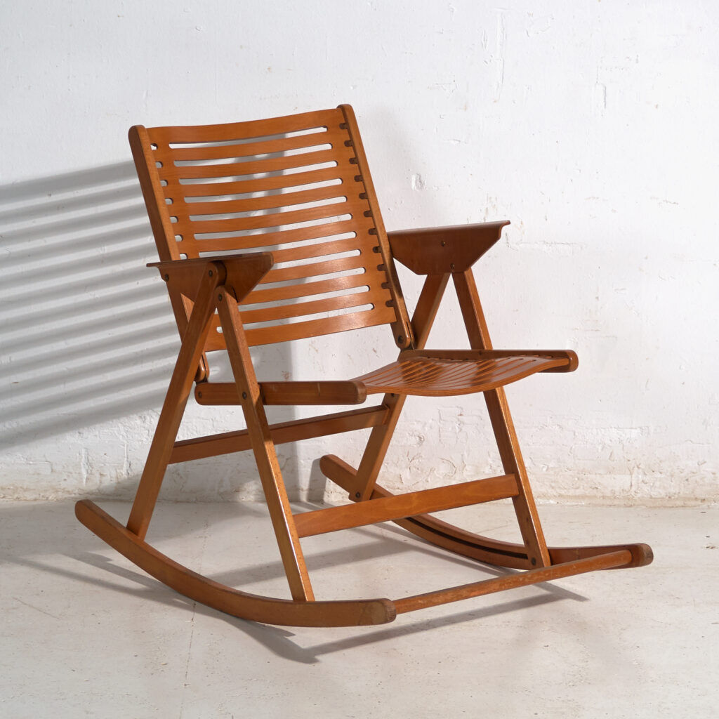 Vintage folding rocking chair Rex by Niko Kralj – Slovenia, circa 1970.