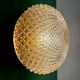Applique ou plafonnier globe vintage en verre ambré pointe de diamant