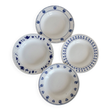 4 mismatched blue and white earthenware soup plates - Lot Margot