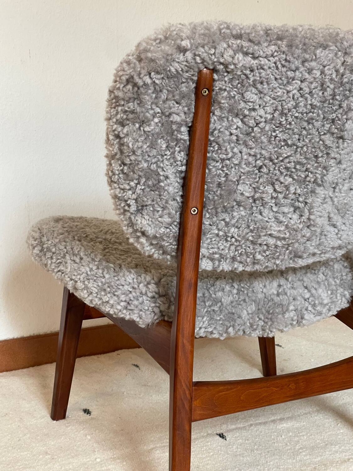 Danish MidCentury Lounge Chair Sheep Skin 50s