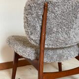 Danish MidCentury Lounge Chair Sheep Skin 50s