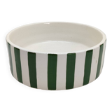 Large striped ceramic bowl in boho style