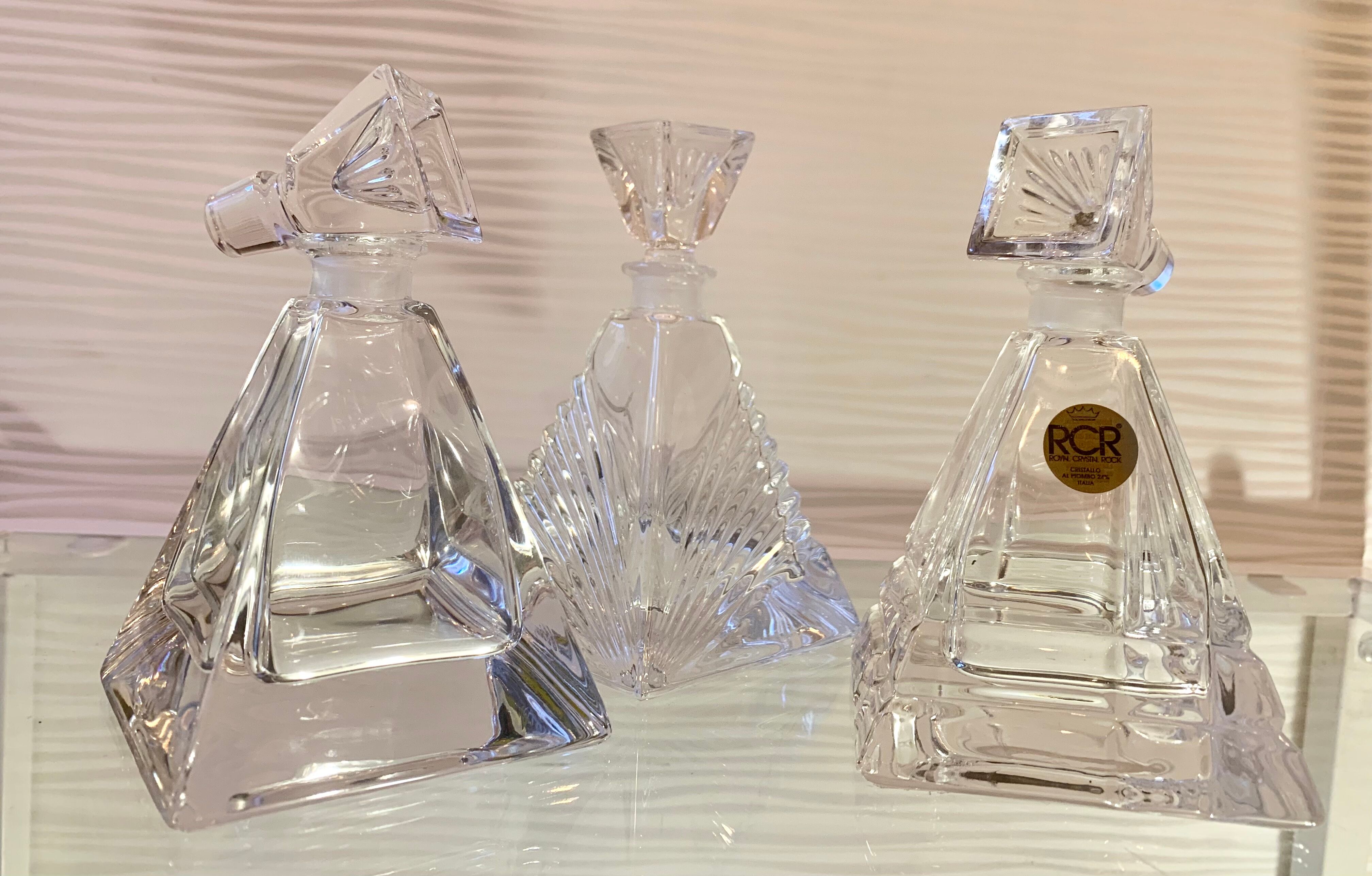 Trio RCR crystal perfume bottles