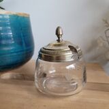 Boîte en verre ciselé et couvercle argent