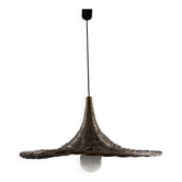 Lampe suspendue en rotin XXL des années 1960
