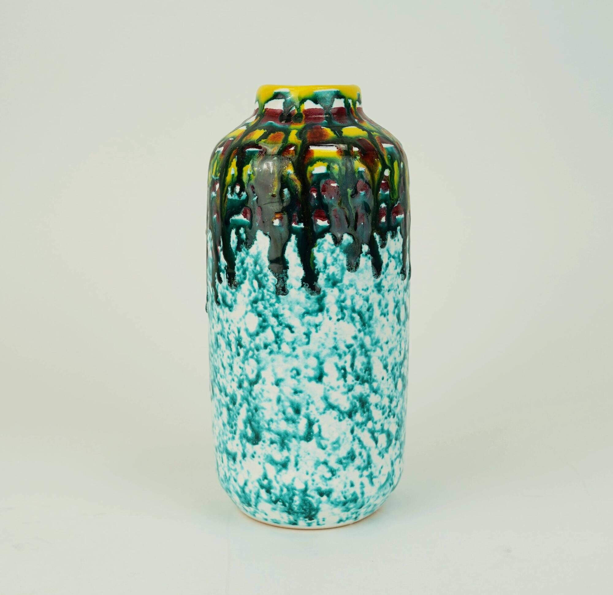 keramia iparművész budapest VASE - colorful drip glaze - hungarian ceramics