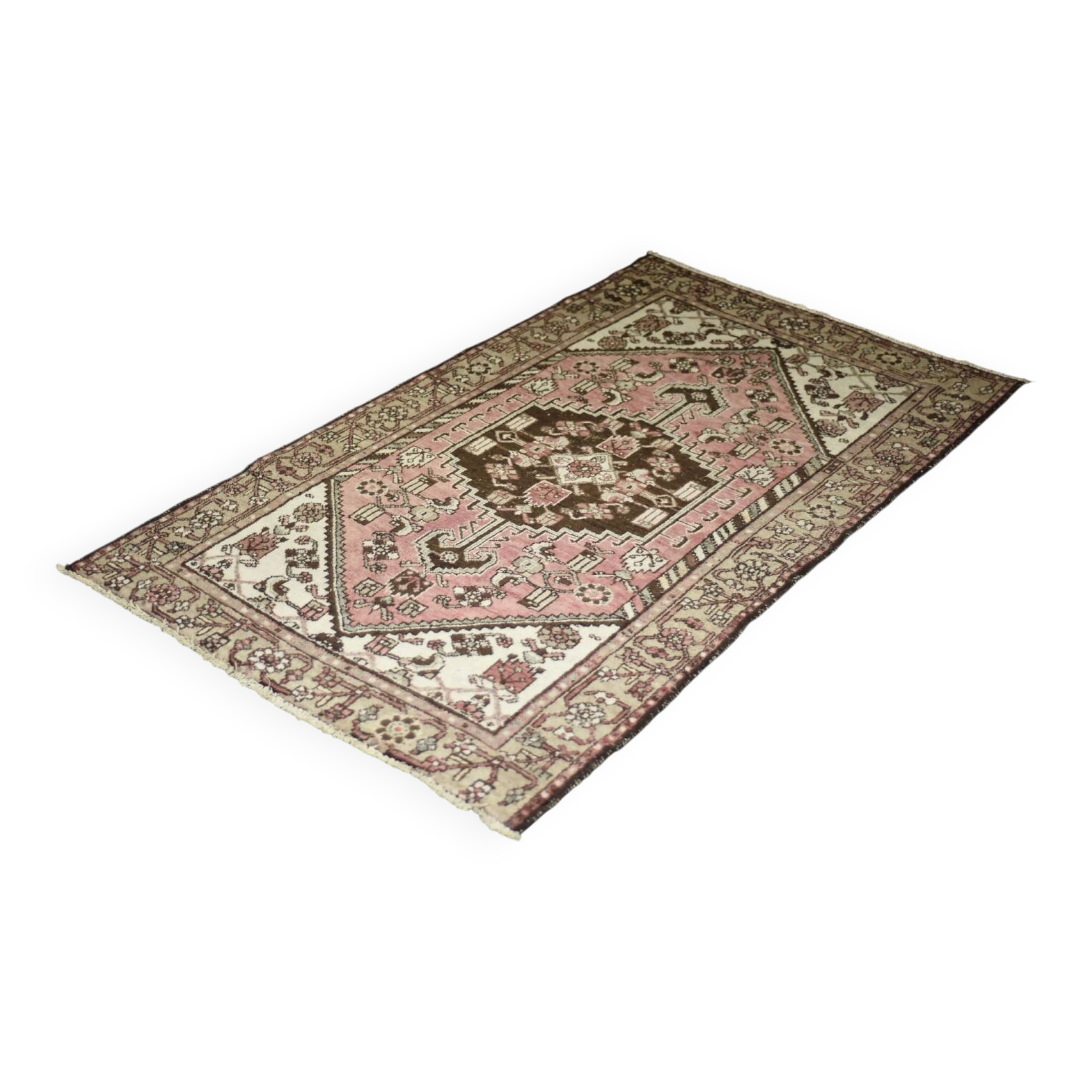 Vintage Hand-Woven Middle Eastern Oriental Hamadan Rug, 1960s