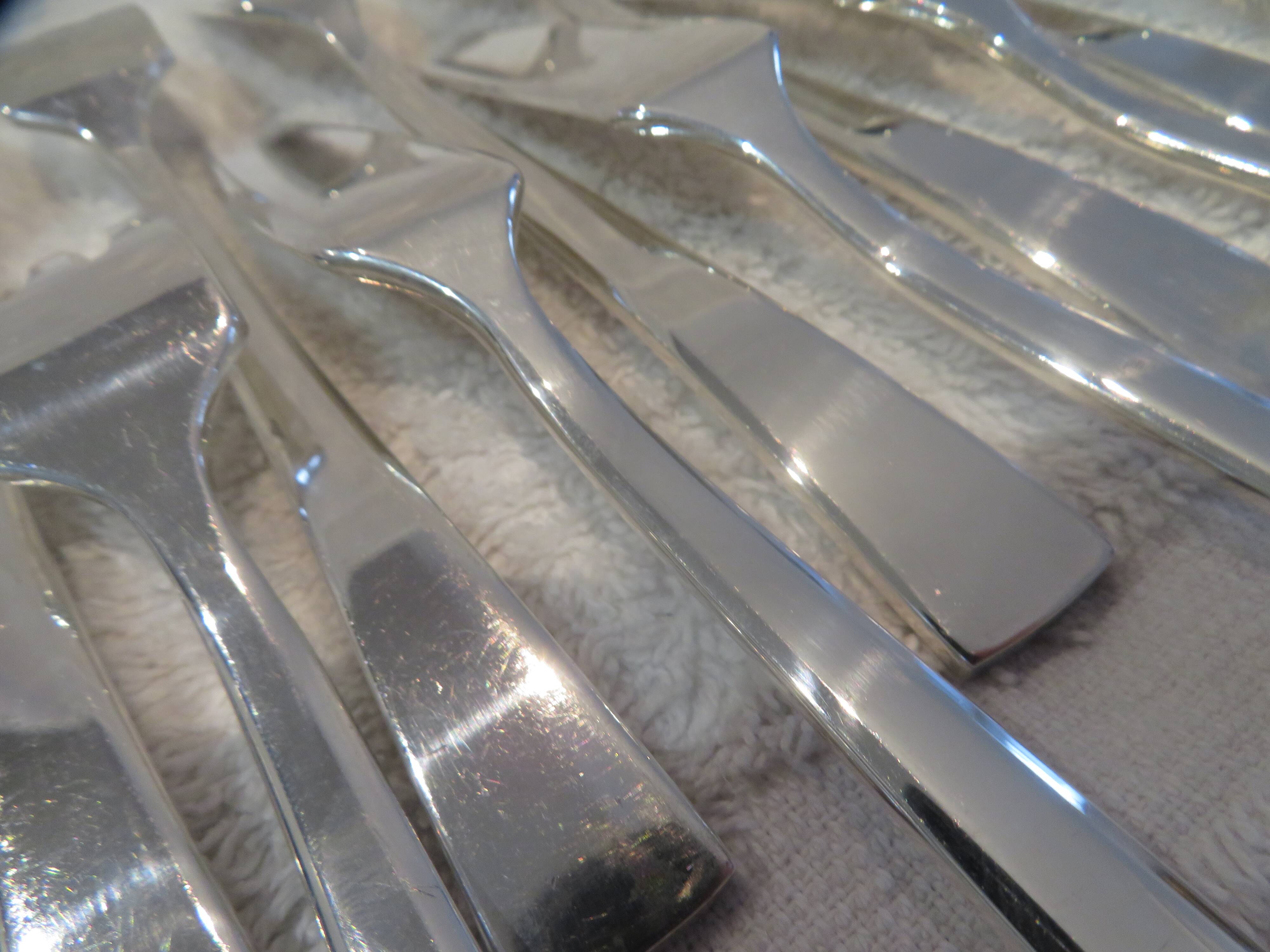 6 fish cutlery sets 12p silver plated metal goldsmith Christofle Concorde