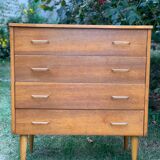 Vintage chest of drawers  4 wooden drawers
