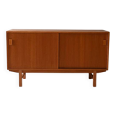 Danish sideboard with sliding doors, shelves and internal drawer. Denmark, 1970s