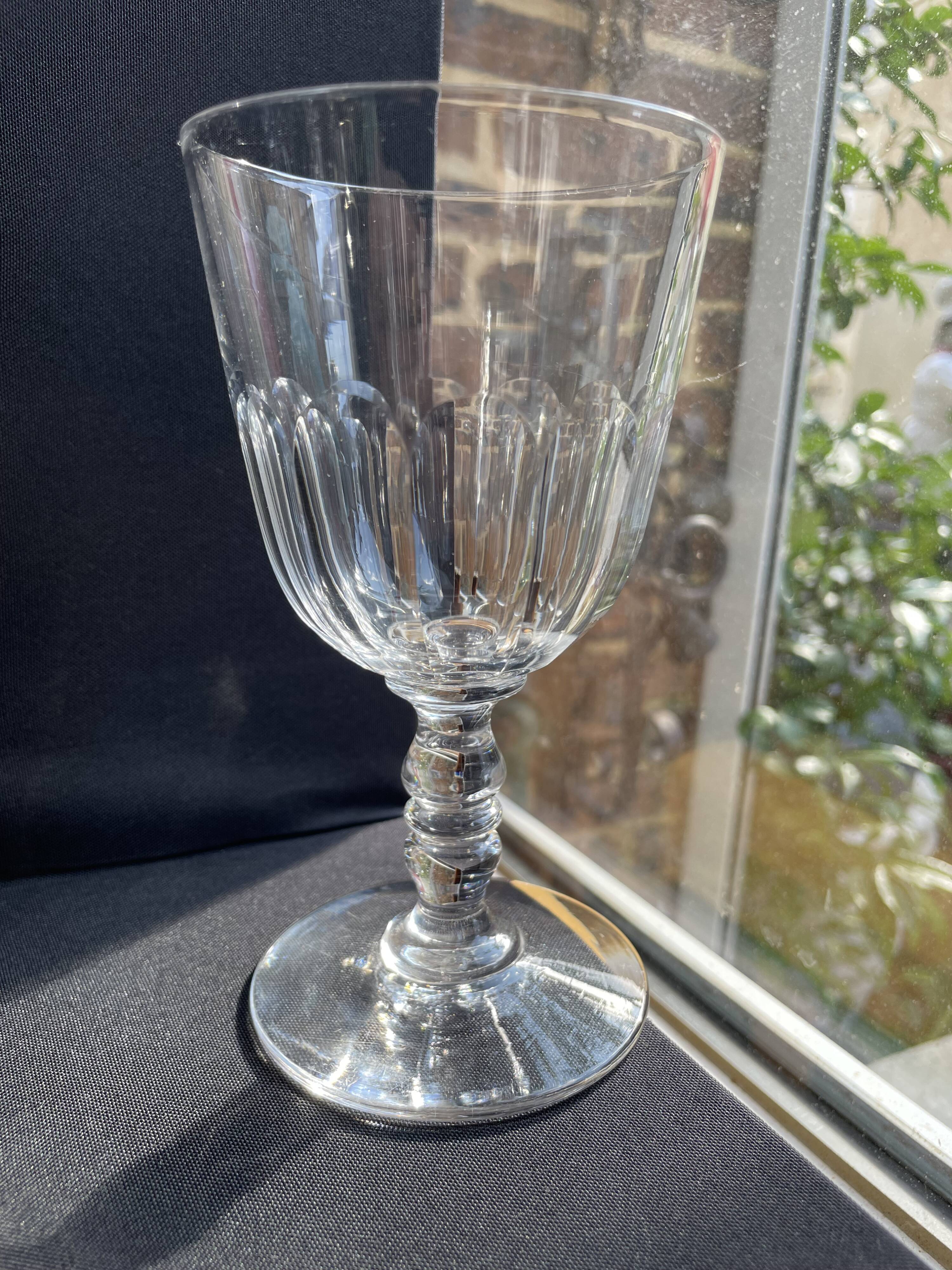 6 Baccarat Clermont 19th century wine glasses