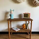 Vintage rattan shelf, console