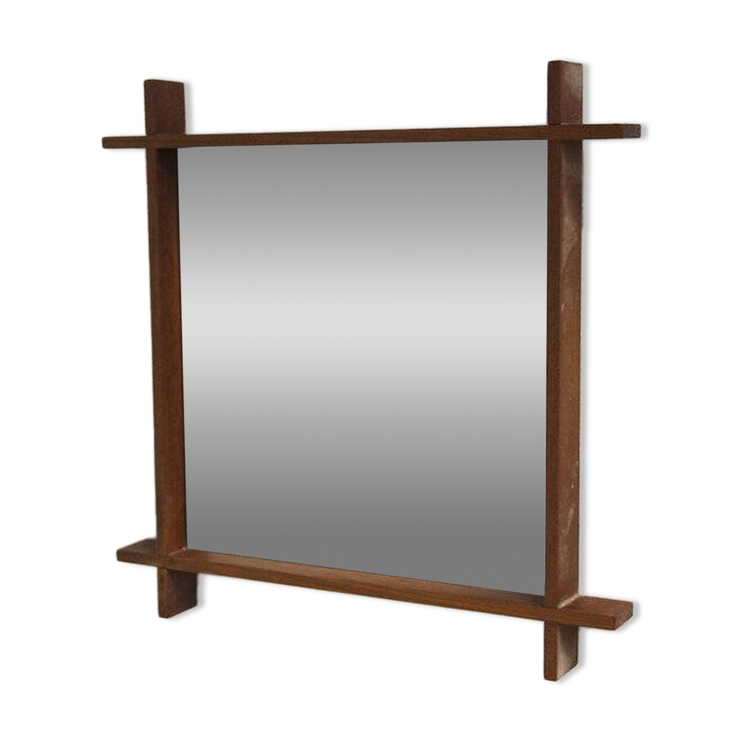 Miroir scandinave en teck, Suède, 1960, 36x36cm