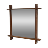 Miroir scandinave en teck, Suède, 1960, 36x36cm