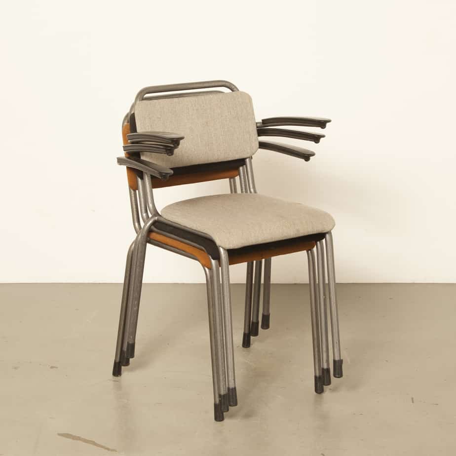 School chair Gispen 206 padded light gray