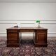 Bureau classique en cuir bordeaux Partnerdesk
