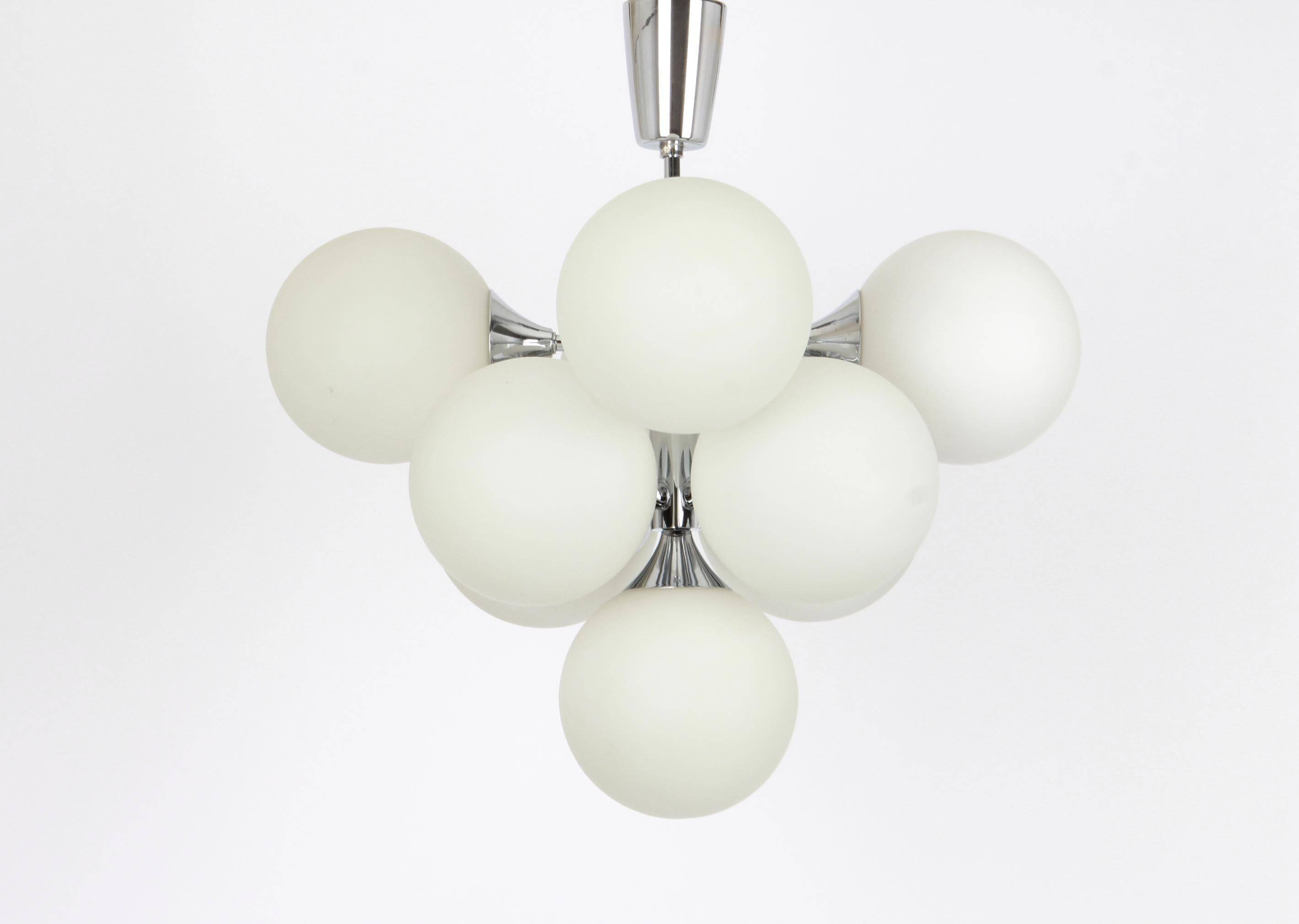 Atomic chrome lustre by Kaiser, Germany, 1960s