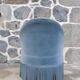 Blue velvet toad armchair