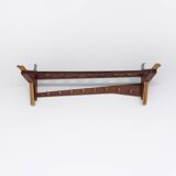 Vintage Wall Coat Rack in Two-tone Wood by Electrimeufa, 1960s – With Coat Hangers