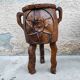 Pair of antique brutalist planters, Savoyard folk art