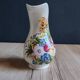 Vintage Ceramic Jug Hand-Painted Multicoloured Floral Decor, Ewer