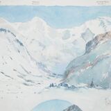 René LEVERD: Switzerland, Harmony of the Heights, original signed watercolor