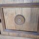 Low cabinet in solid oak in the Dudouyt style, sculpted front.