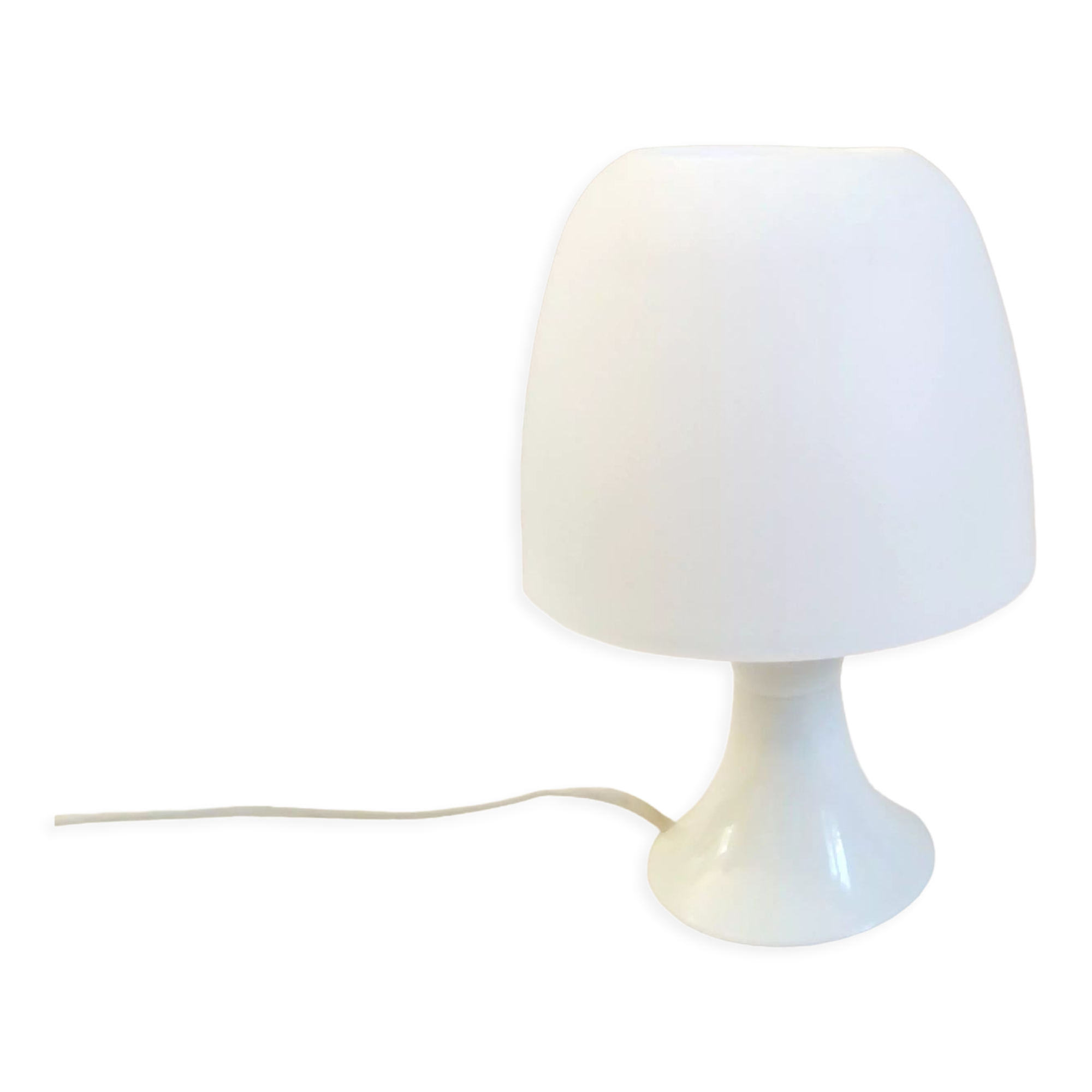 Vintage 60s collector's table lamp mushroom shaped white plastic