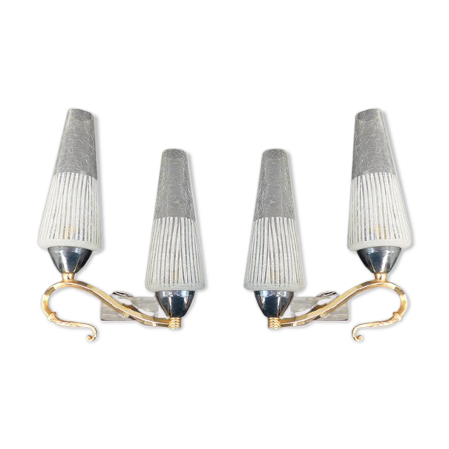 Pair of appliques Lunel Arlus 1950