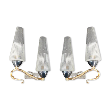 Pair of appliques Lunel Arlus 1950