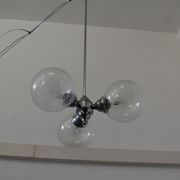 Suspension spoutnik vintage en verre bullé