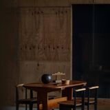 Primitive Swedish oval dining table in pine, early 20th century.