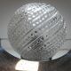 Ball molded glass and vintage chrome metal wall lamp
