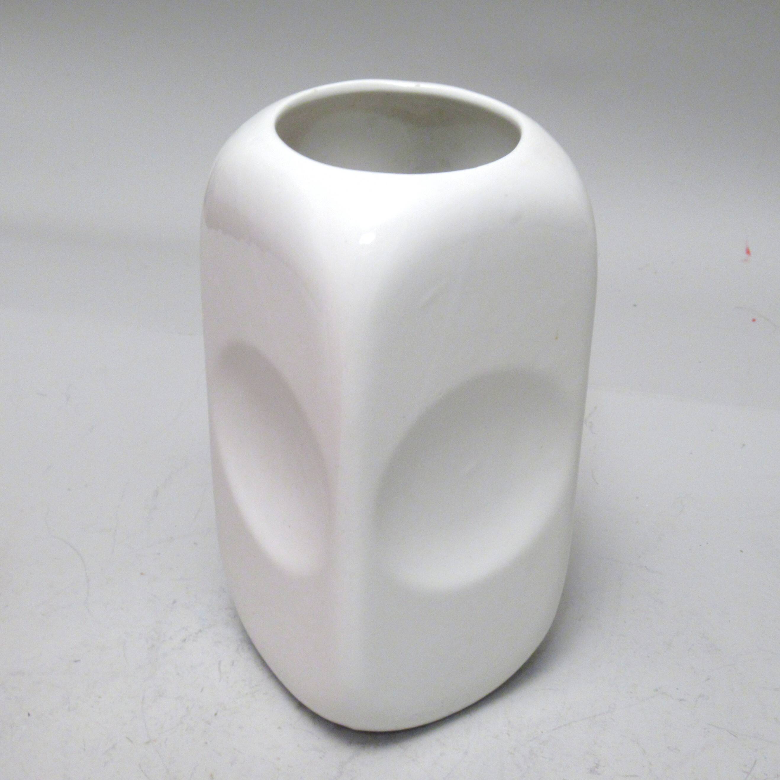 White rectangular vase Parravicini 1970s