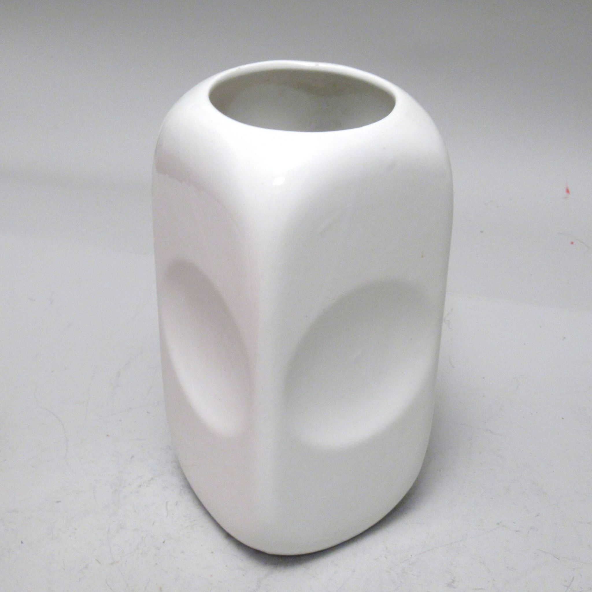 White rectangular vase Parravicini 1970s