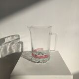 Vintage Italian orangeade pitcher made of red striped glass