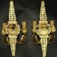 Pair of Empire style mascaron wall lights from early 1900s - gilded bronze