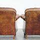 Set of 2 sheepskin leather armchair in English style