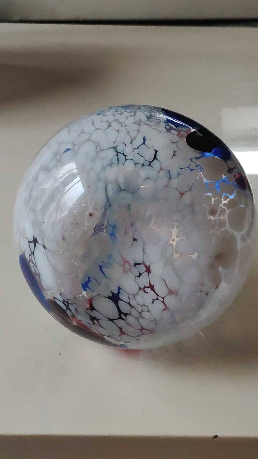 Speckled Blown Art Glass Ball Vase