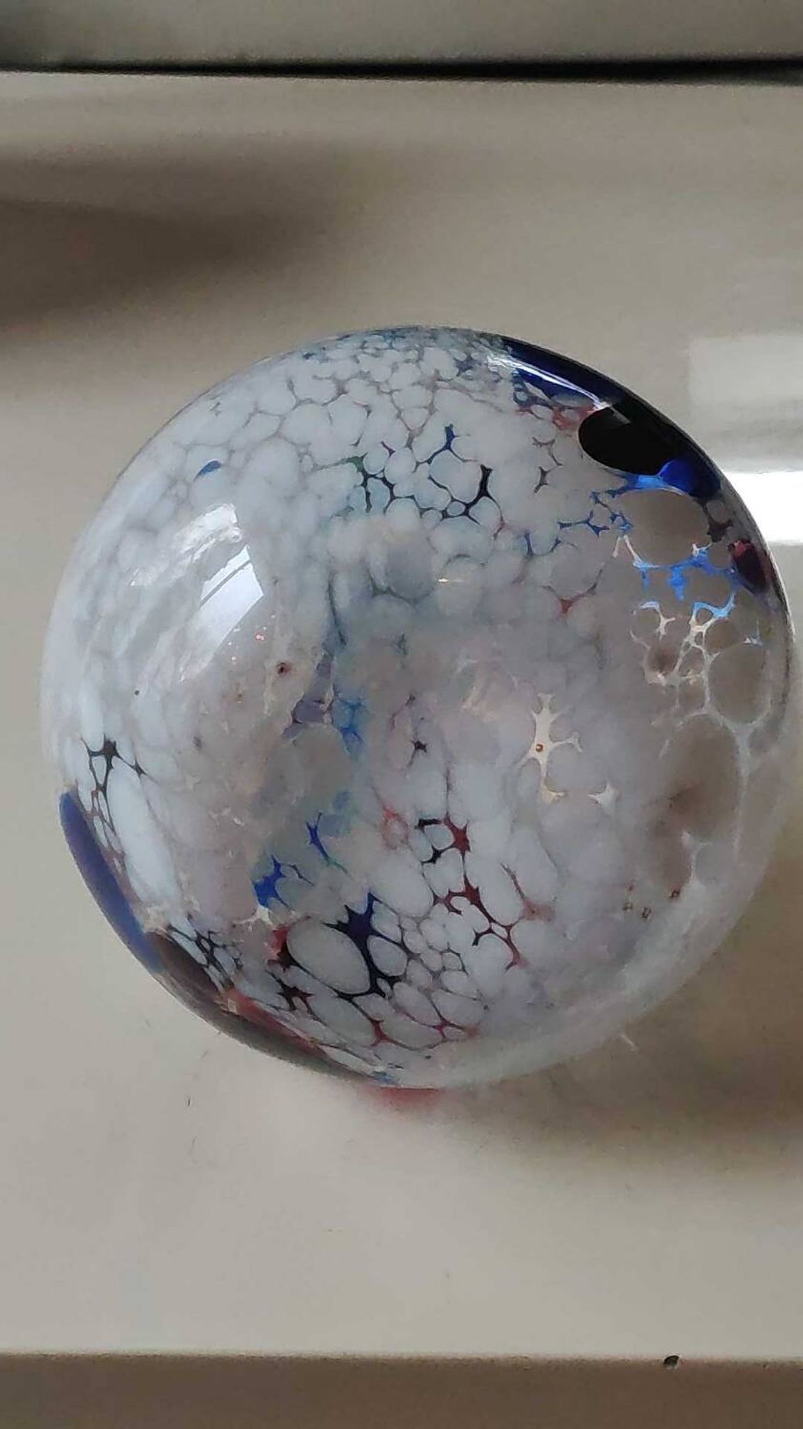 Speckled Blown Art Glass Ball Vase