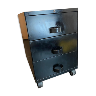 Lacquered metal furniture with 3 drawers model graphis by Osvaldo Borsani and Eugenio Gerli edition Tecno