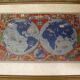Old card Air France 1950 shown by Lucien Boucher planisphere