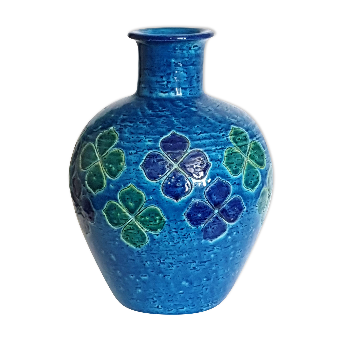 Blue vase 60s Aldo Londi Italy