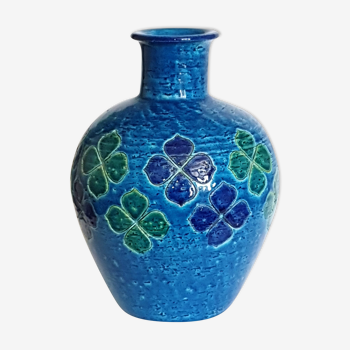 Blue vase 60s Aldo Londi Italy