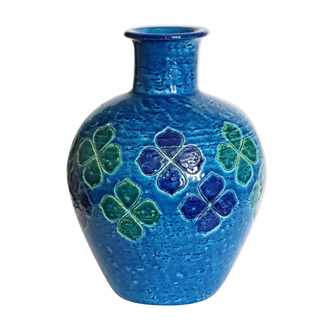 Vase bleu années 60 Aldo Londi Italie