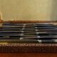 12 couteaux entremets  vintage Pradel manches corne en écrin