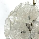 Italian Murano flower glass and chrome sputnik in Venini style. 1970s