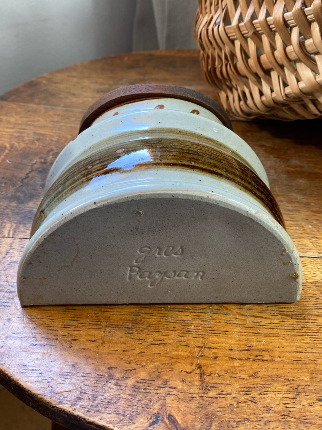 Large salt box in stoneware