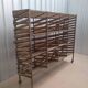 Wooden shelf on wheels